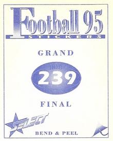 1995 Select AFL Stickers #239 West Coast Eagles Back